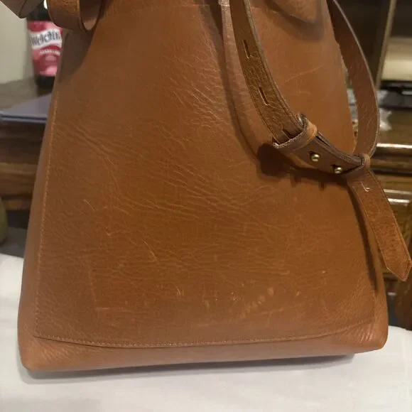 Madewell The Medium Transport Tote F5788 Leather Shoulder Crossbody Bag Saddle - Picture 2 of 12